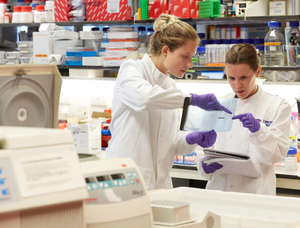 Two students working in a laboratory