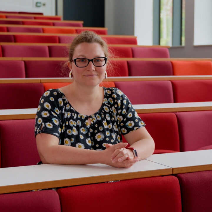 Dr Urszula Cytlak-Chaudhuri in the OCRB Lecture Theatre