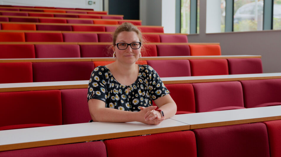 Dr Urszula Cytlak-Chaudhuri in the OCRB Lecture Theatre