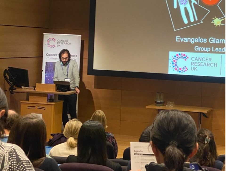 Dr Evangelos Giampazolias delivering a presentation